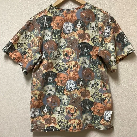 Med+Wear scrub vneck medical top dog - Picture 2 of 12